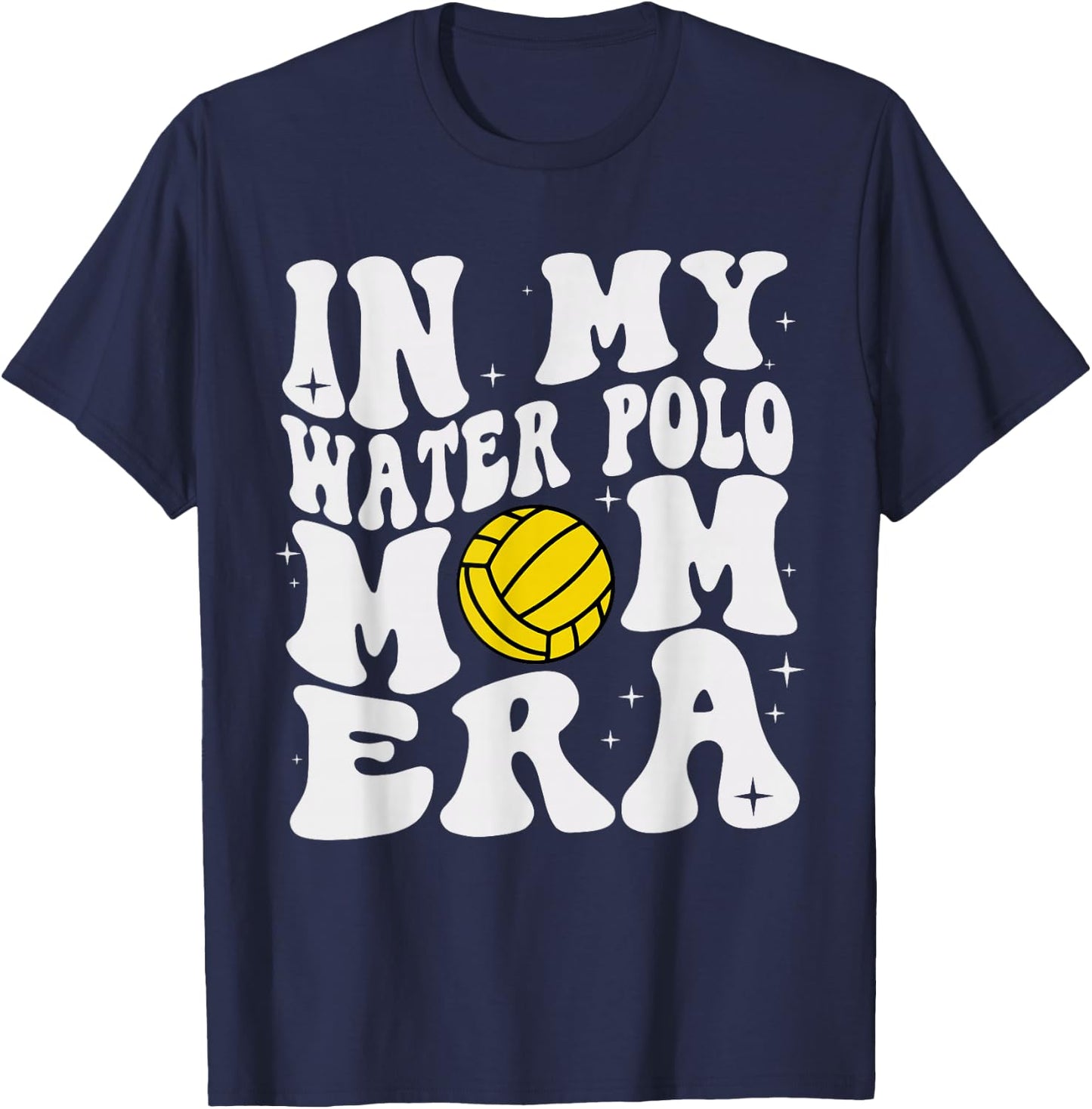In My Water Polo Mom Era Retro Groovy Mom Life Mother's Day T-Shirt - T-Shirt | Navy