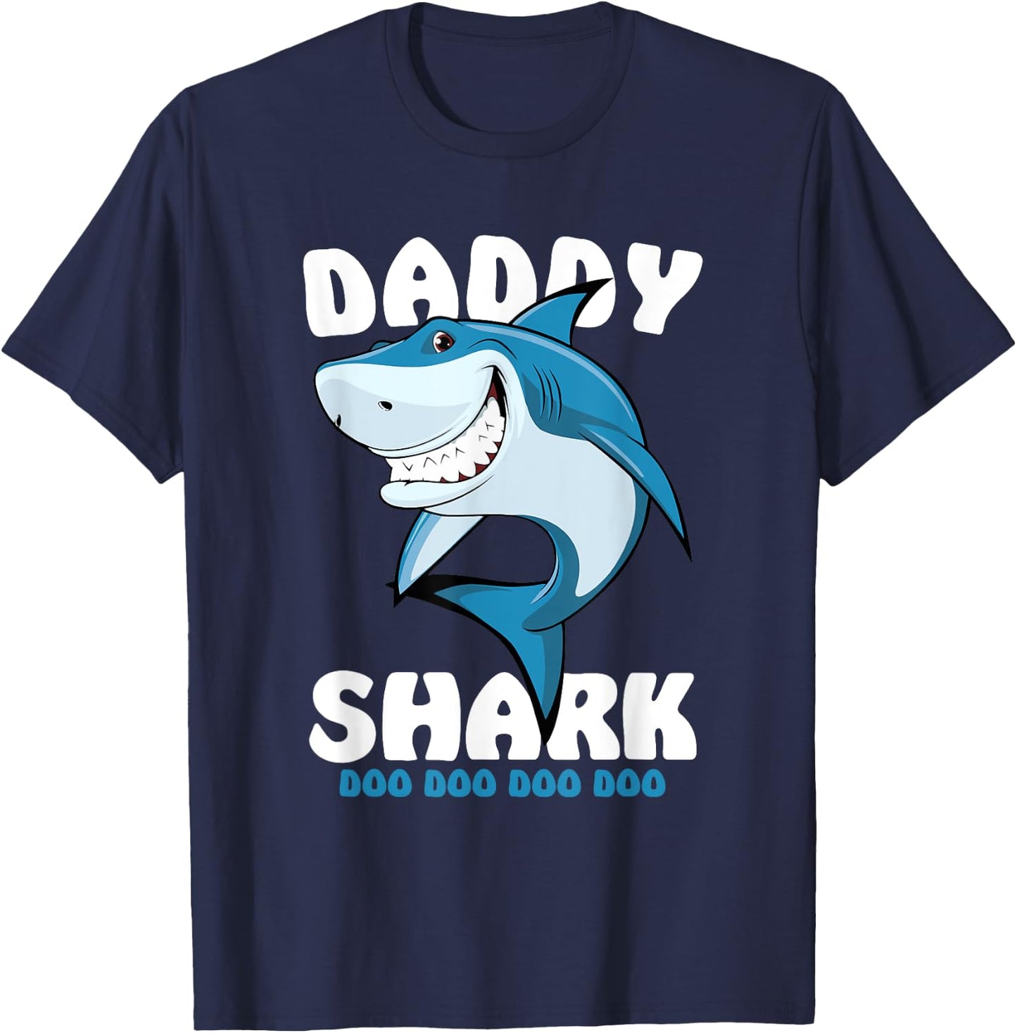Daddy Shark shirt Funny Fathers Day Gift Kids dad T-Shirt - T-Shirt | Navy