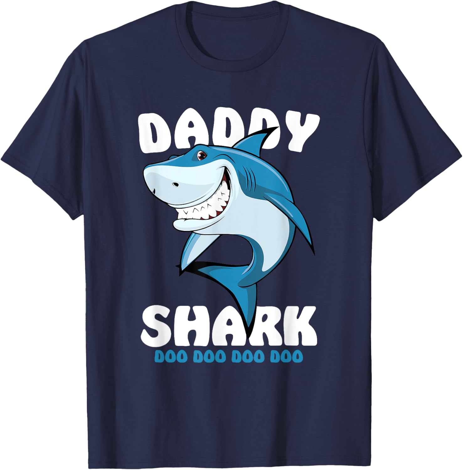 Daddy Shark shirt Funny Fathers Day Gift Kids dad T-Shirt - T-Shirt | Navy