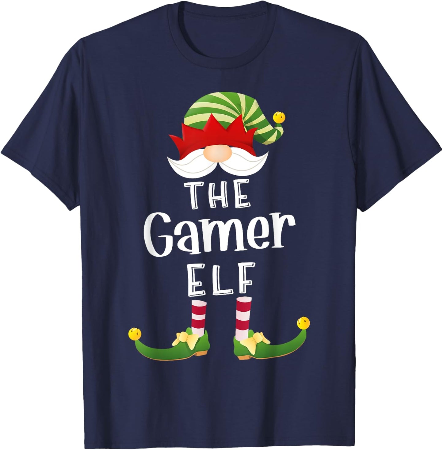 Gamer Elf Group Christmas Funny Pajama Party T-Shirt - T-Shirt | Navy