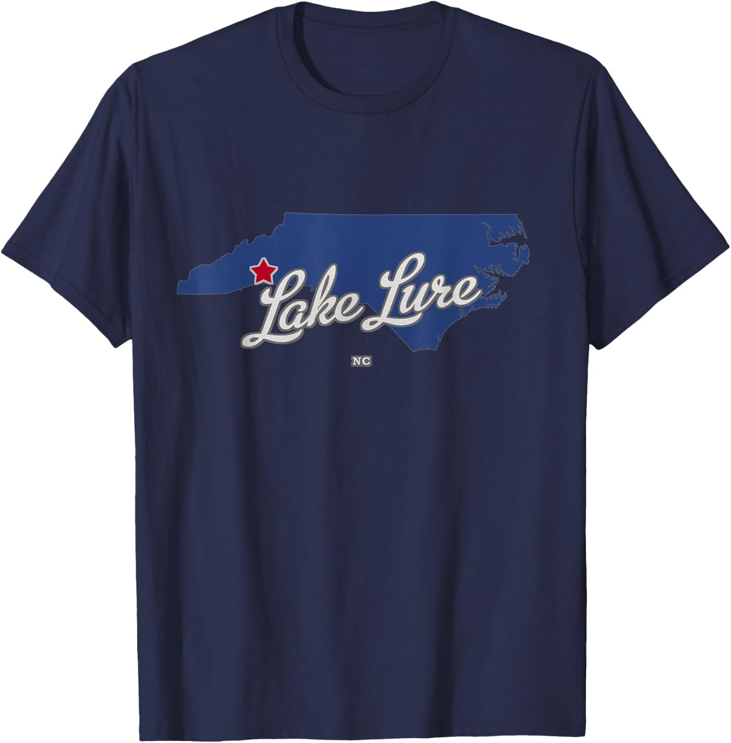 Lake Lure North Carolina NC Map T-Shirt - T-Shirt | Navy