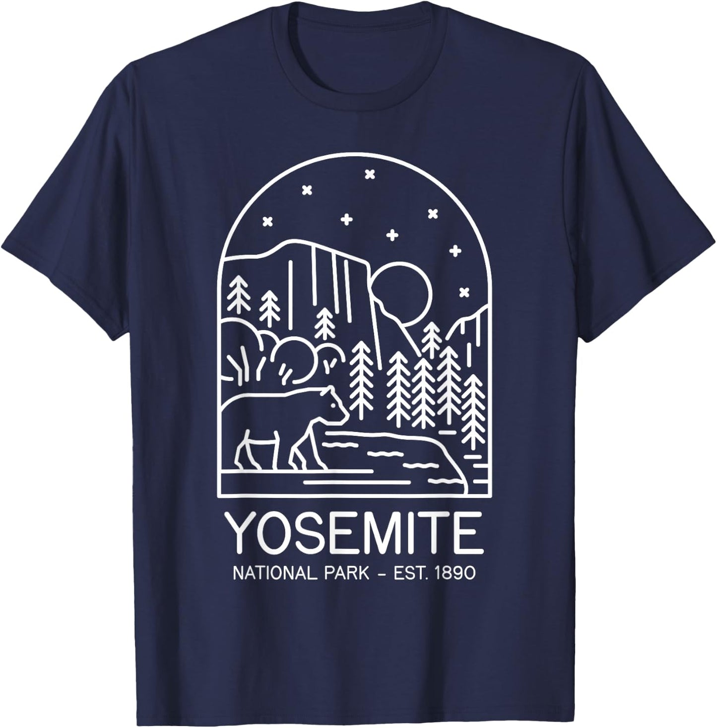 Yosemite National Park 1890 California Mariposa Sierra T-Shirt - T-Shirt | Navy