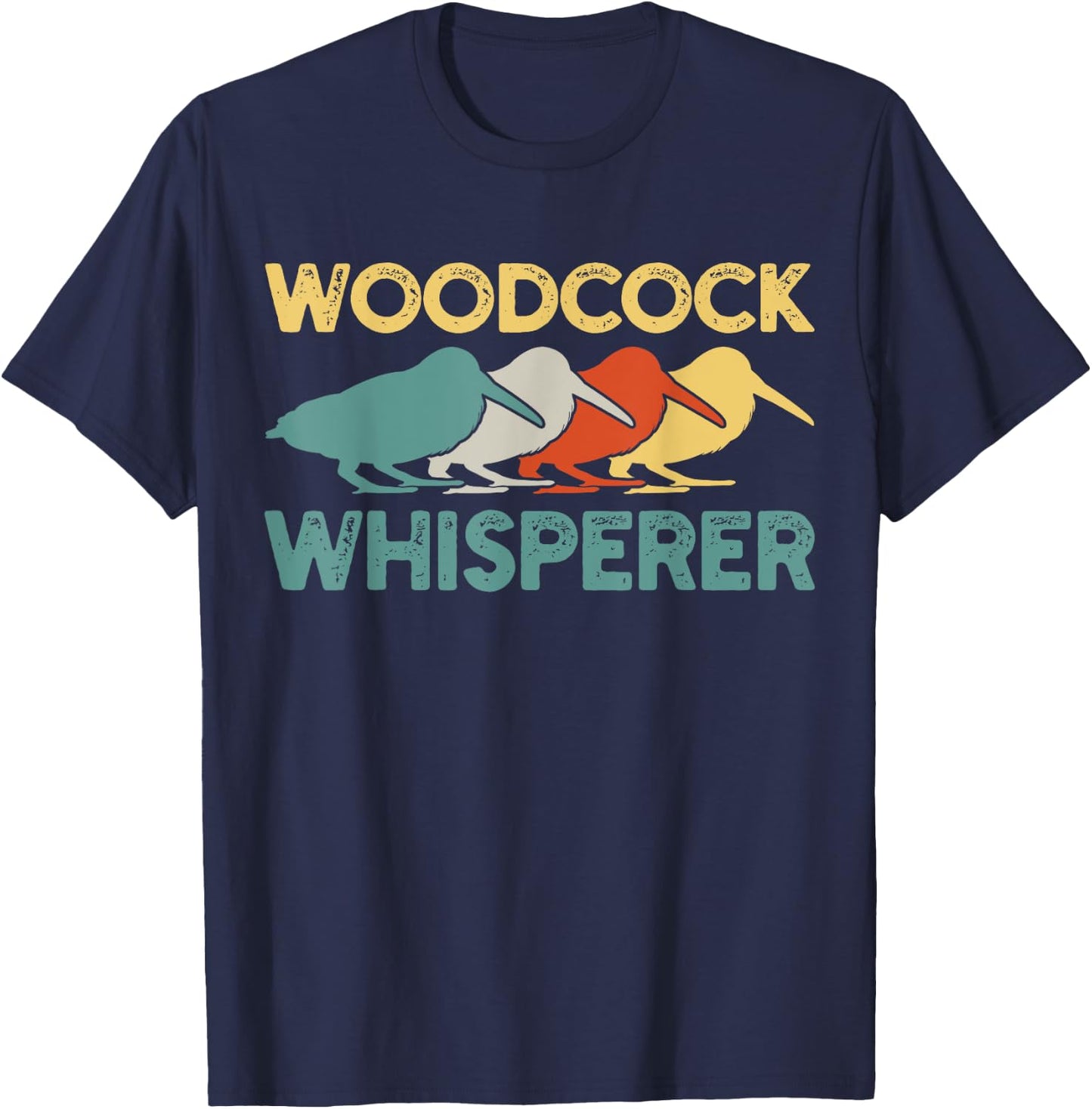 Woodcock Birds Retro Vintage T-Shirt - T-Shirt | Navy