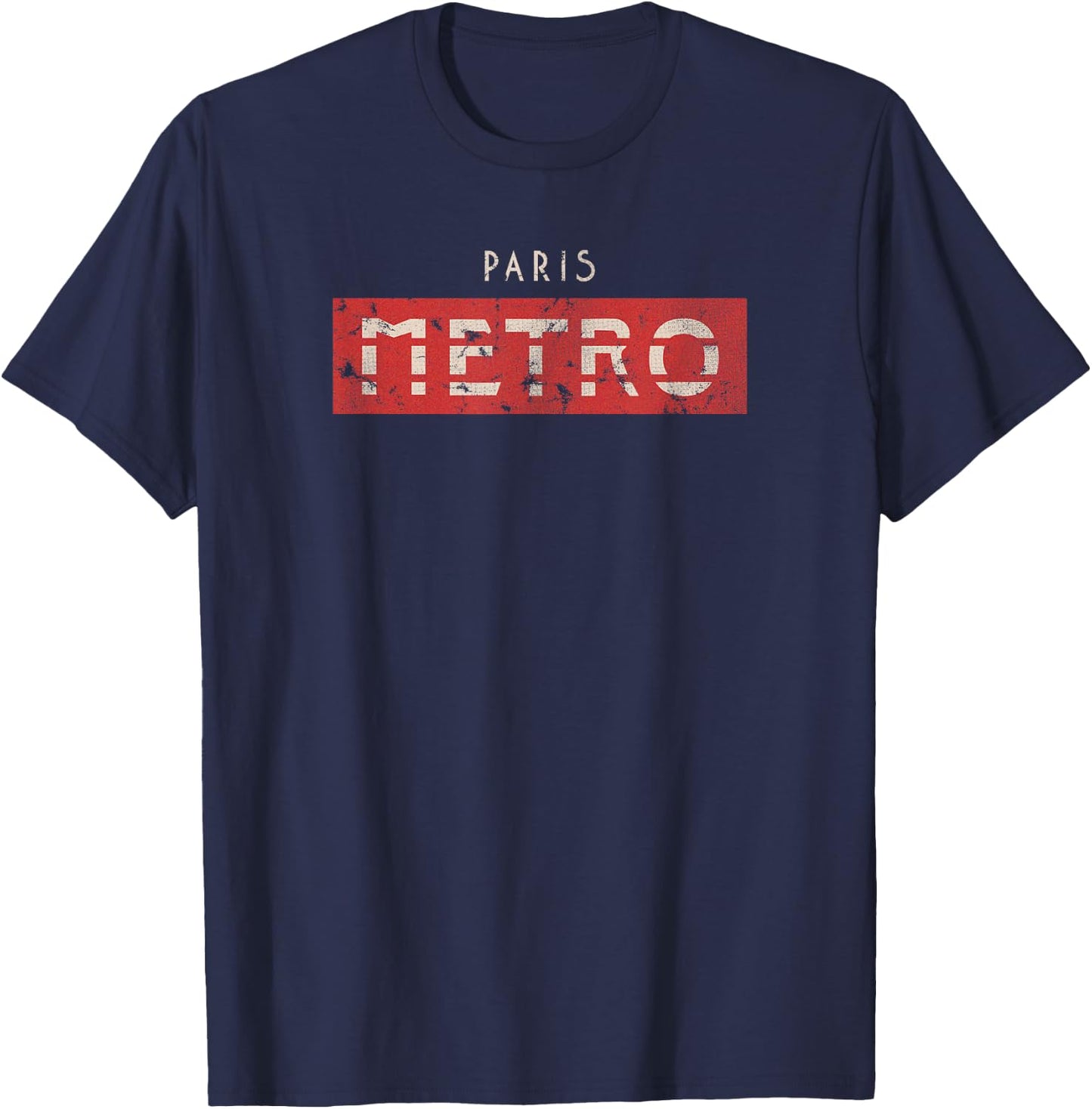 Paris Metro Sign for Paris France Travelers Gift T-Shirt - T-Shirt | Navy