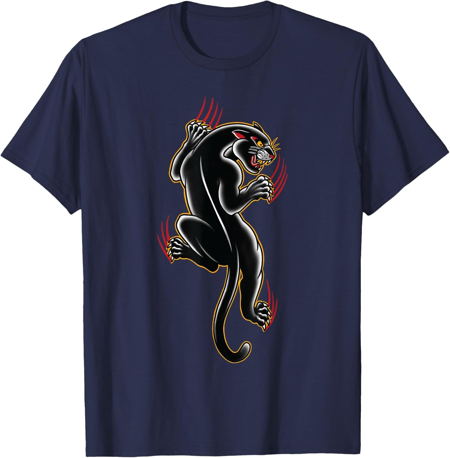 Traditional Panther Tattoo art Graphic, Old School tattoo T-Shirt - T-Shirt | Navy
