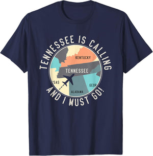 Tennessee Is Calling And I Must Go Tennessee State T-Shirt - T-Shirt | Navy