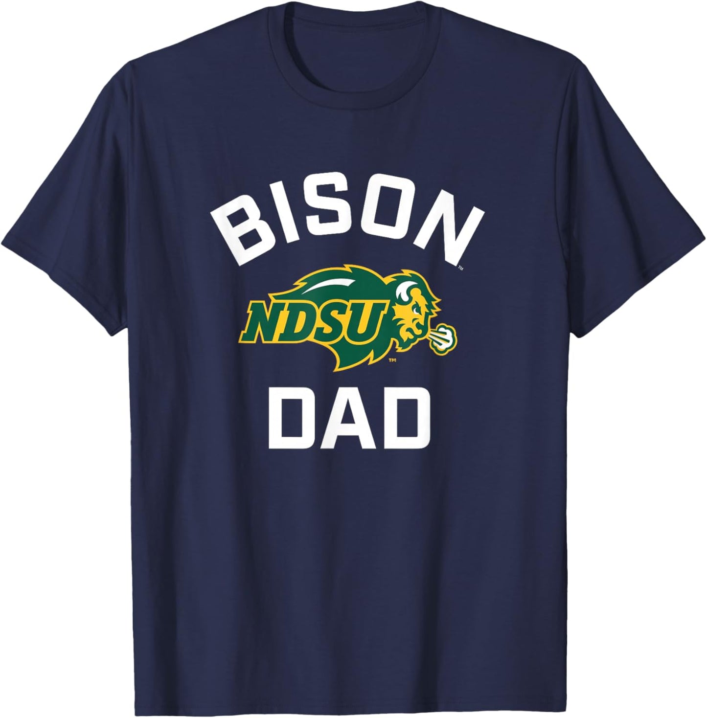 North Dakota State University NDSU Bison Arched Dad T-Shirt - T-Shirt | Navy