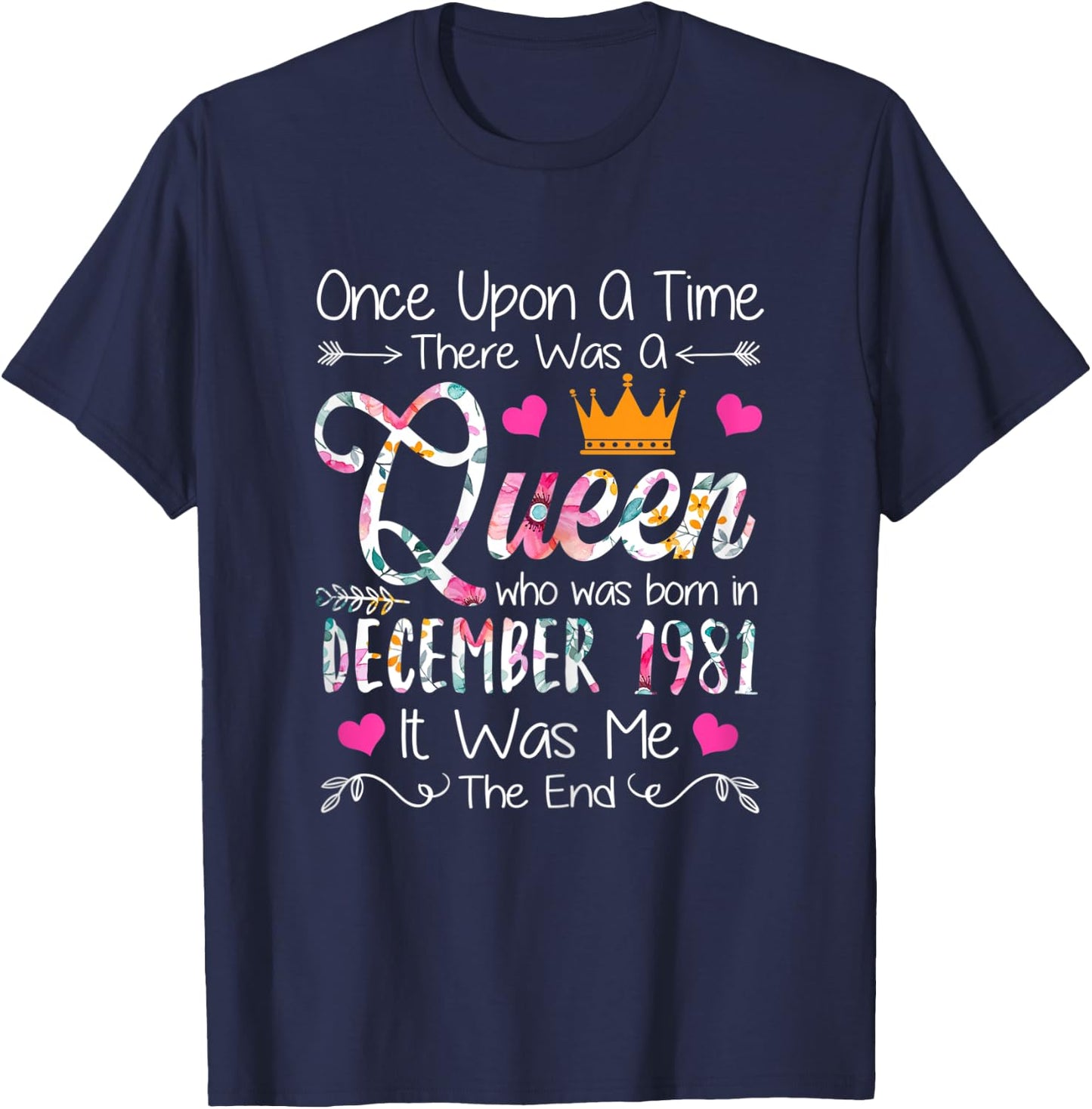 39 Years Birthday Girls 39th Birthday Queen December 1981 T-Shirt - T-Shirt | Navy