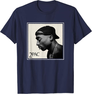 Offical Tupac Shakur Photo T-Shirt - T-Shirt | Navy