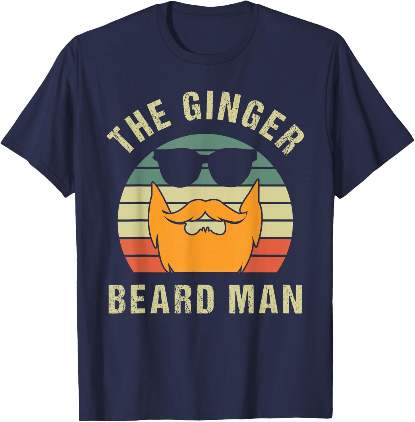The Ginger Beard Man Retro Vintage T-Shirt - T-Shirt | Navy