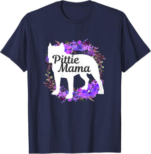 Pitbull Mom Pittie Mama Dog Lover Funny Mother's Day Gift T-Shirt - T-Shirt | Navy