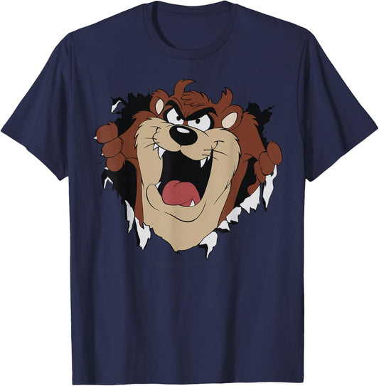 Looney Tunes Taz Rip Through Portrait Small T-Shirt - T-Shirt | Navy