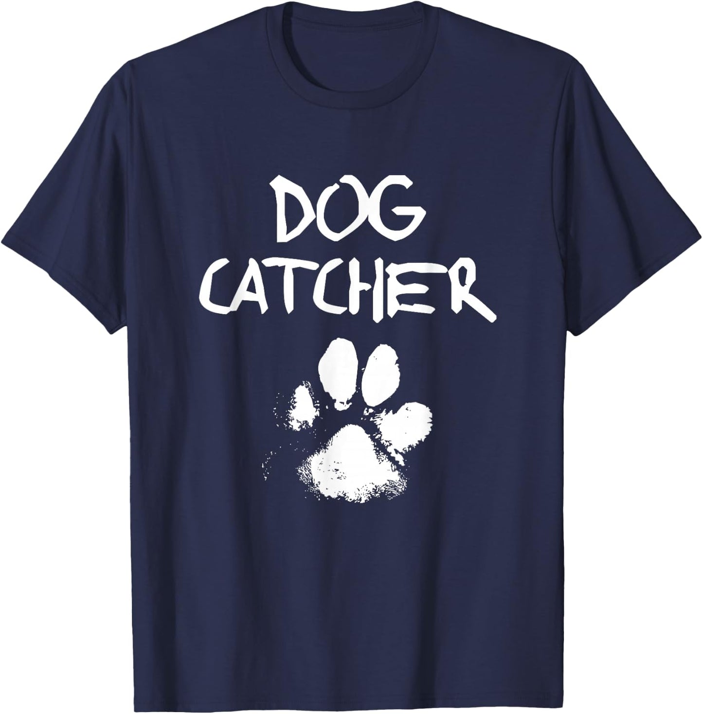 Dog Catcher Costume Adult Halloween Spooky Paw Dog Funny T-Shirt - T-Shirt | Navy