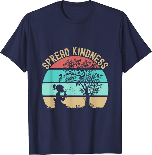 Spread Kindness Dandelions Girl Tree Retro Sunset