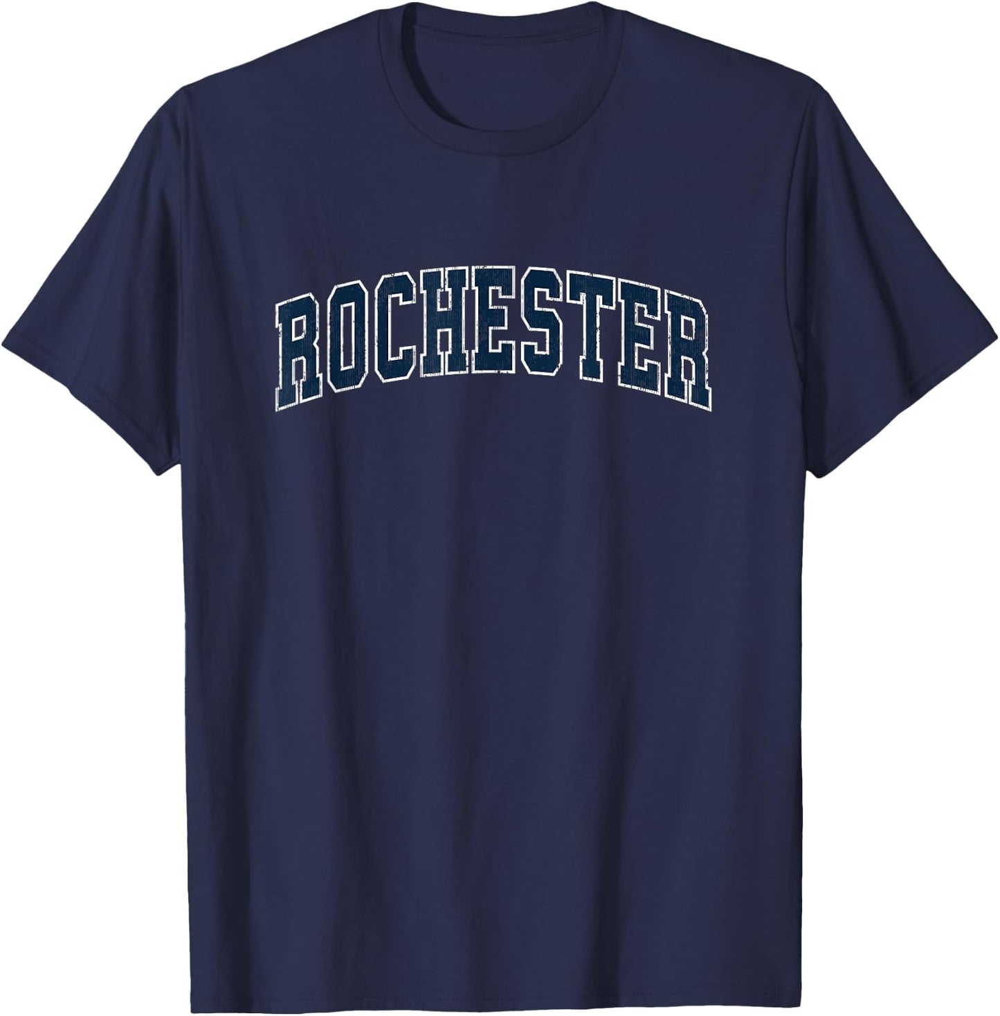 Rochester New York NY Vintage Sports Design Navy Design T-Shirt - T-Shirt | Navy