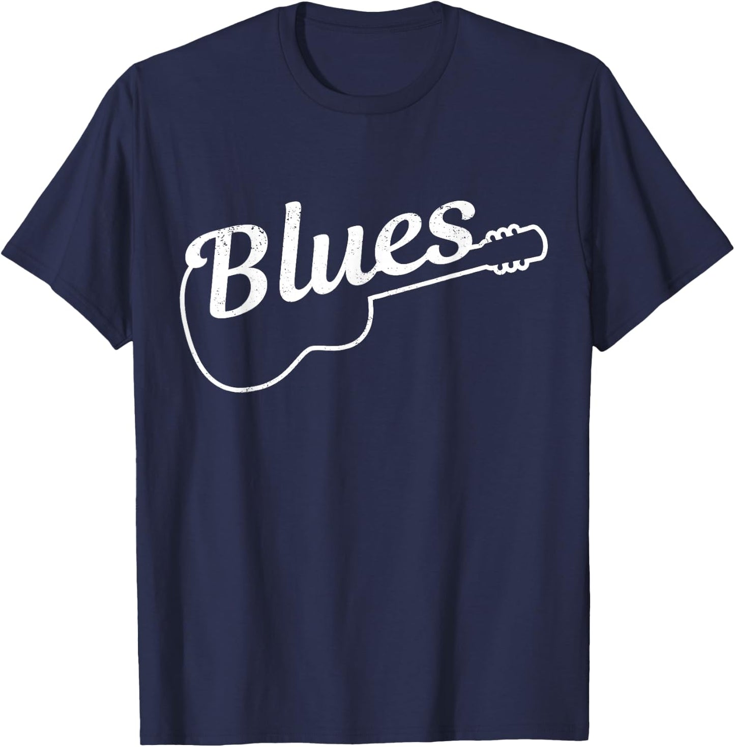 Blues Guitar Music Guitarist Musician Gift T-Shirt - T-Shirt | Navy