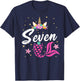 7th Birthday Girl Unicorn Shirt Mermaid Tail 7 Years Old T-Shirt - T-Shirt | Navy