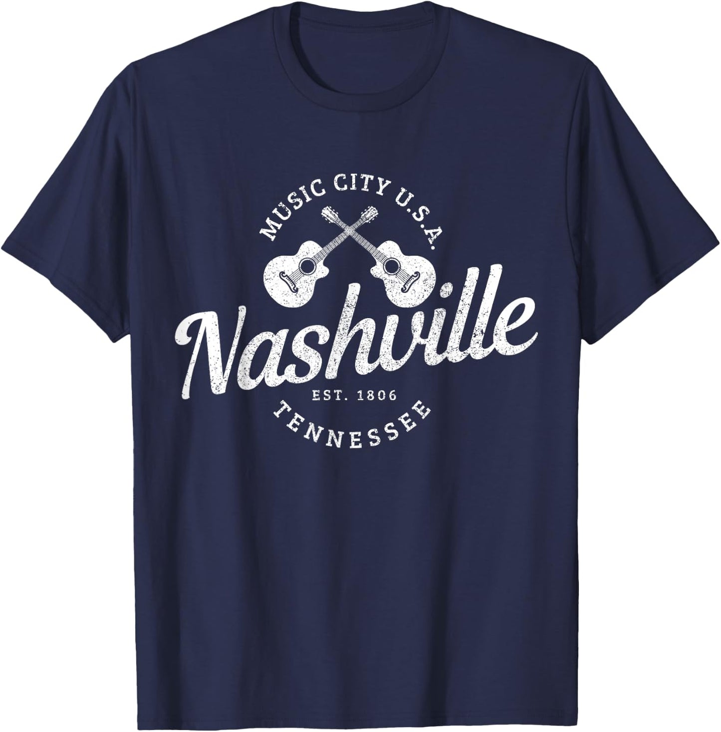 Nashville Tennessee USA Country Music Music City Souvenir T-Shirt - T-Shirt | Navy