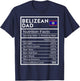 Belizean Dad Nutrition Facts National Pride Father's Day T-Shirt - T-Shirt | Navy