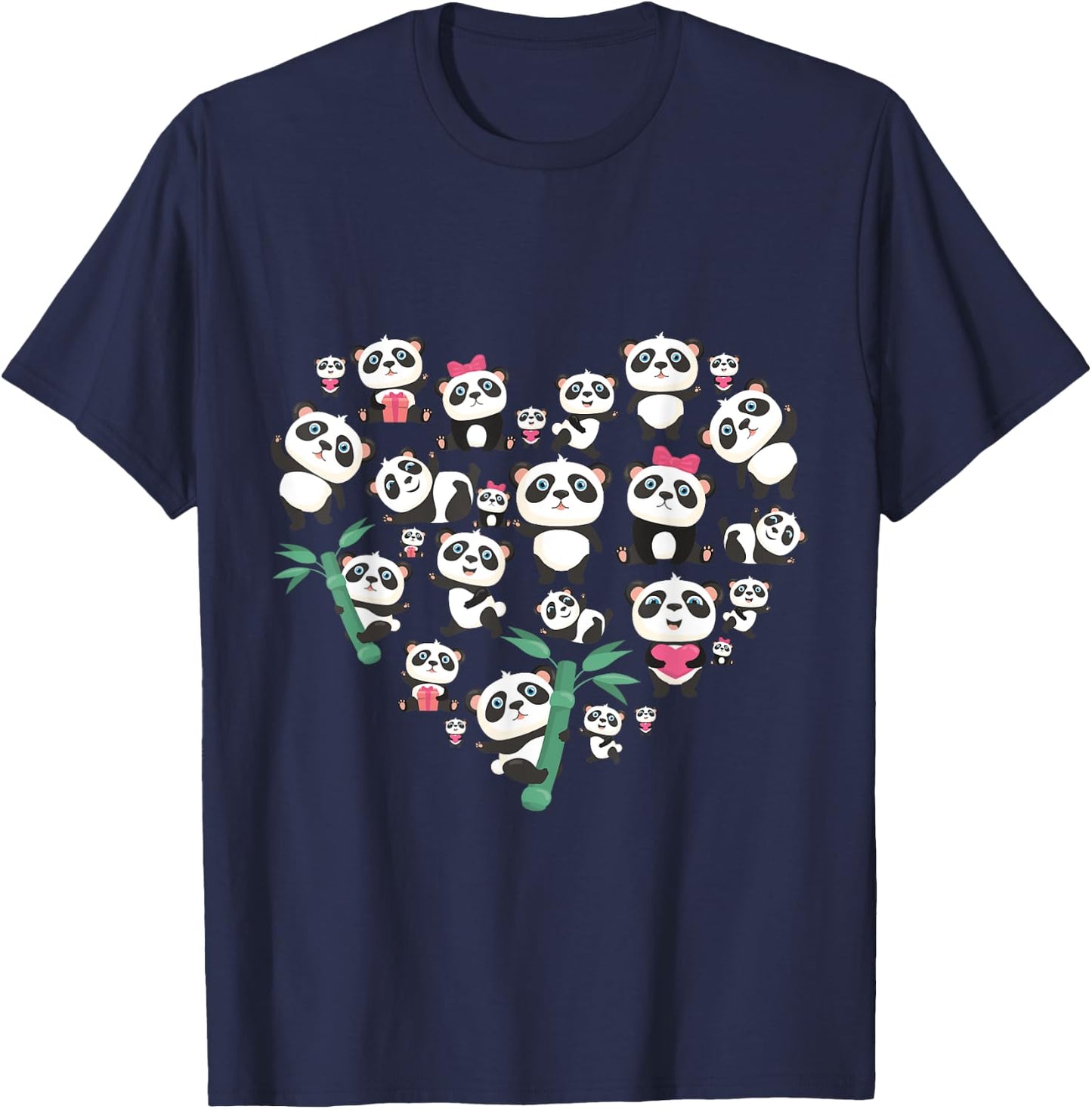 Panda Bear Lover Heart Cute Panda gifts for girl kids women T-Shirt - T-Shirt | Navy