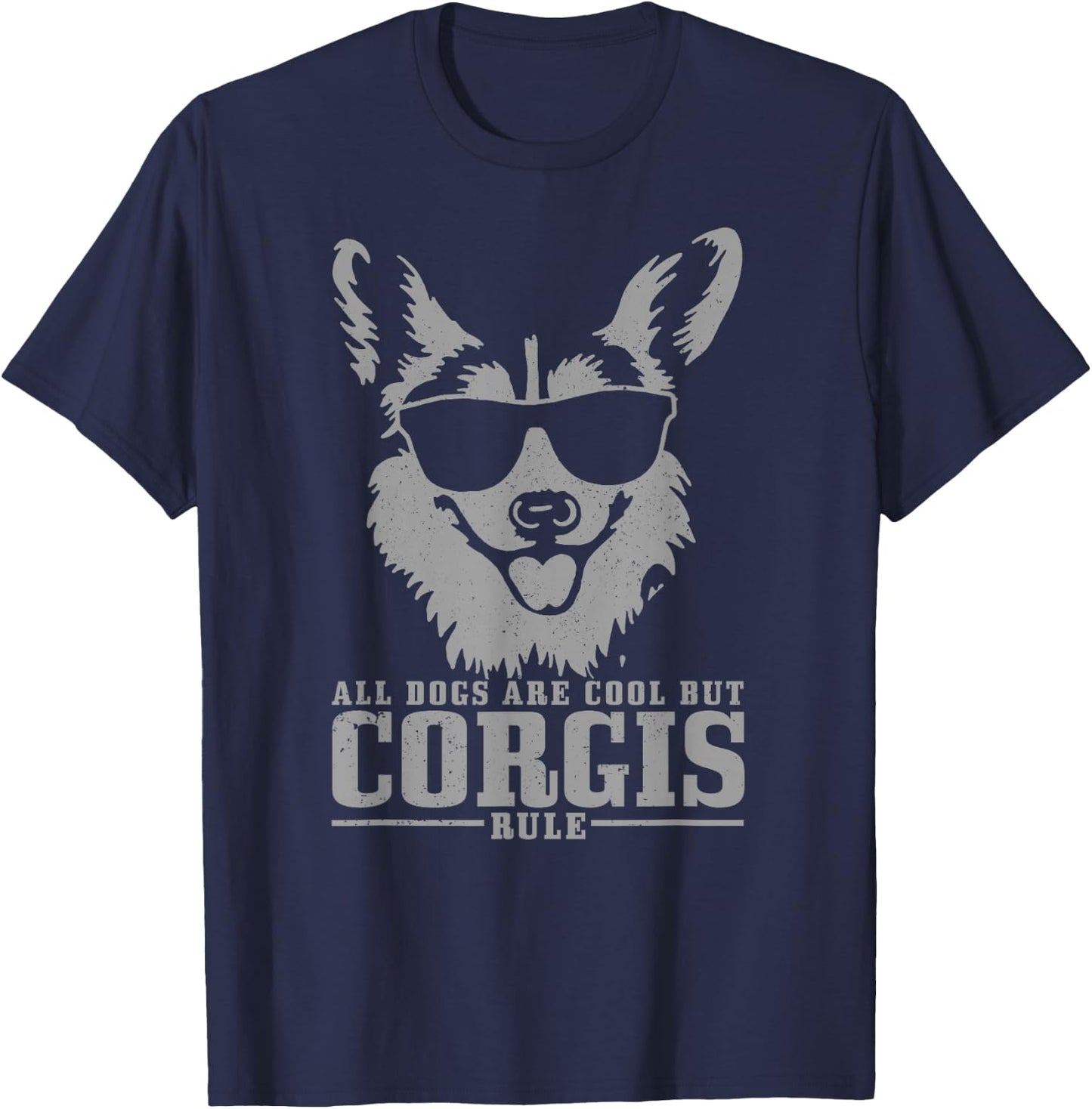Corgi All Dogs Are Cool But Corgis Rule Funny T-Shirt - T-Shirt | Navy
