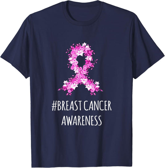 Breast Cancer Attention | Breast Cancer T-Shirt - T-Shirt | Navy