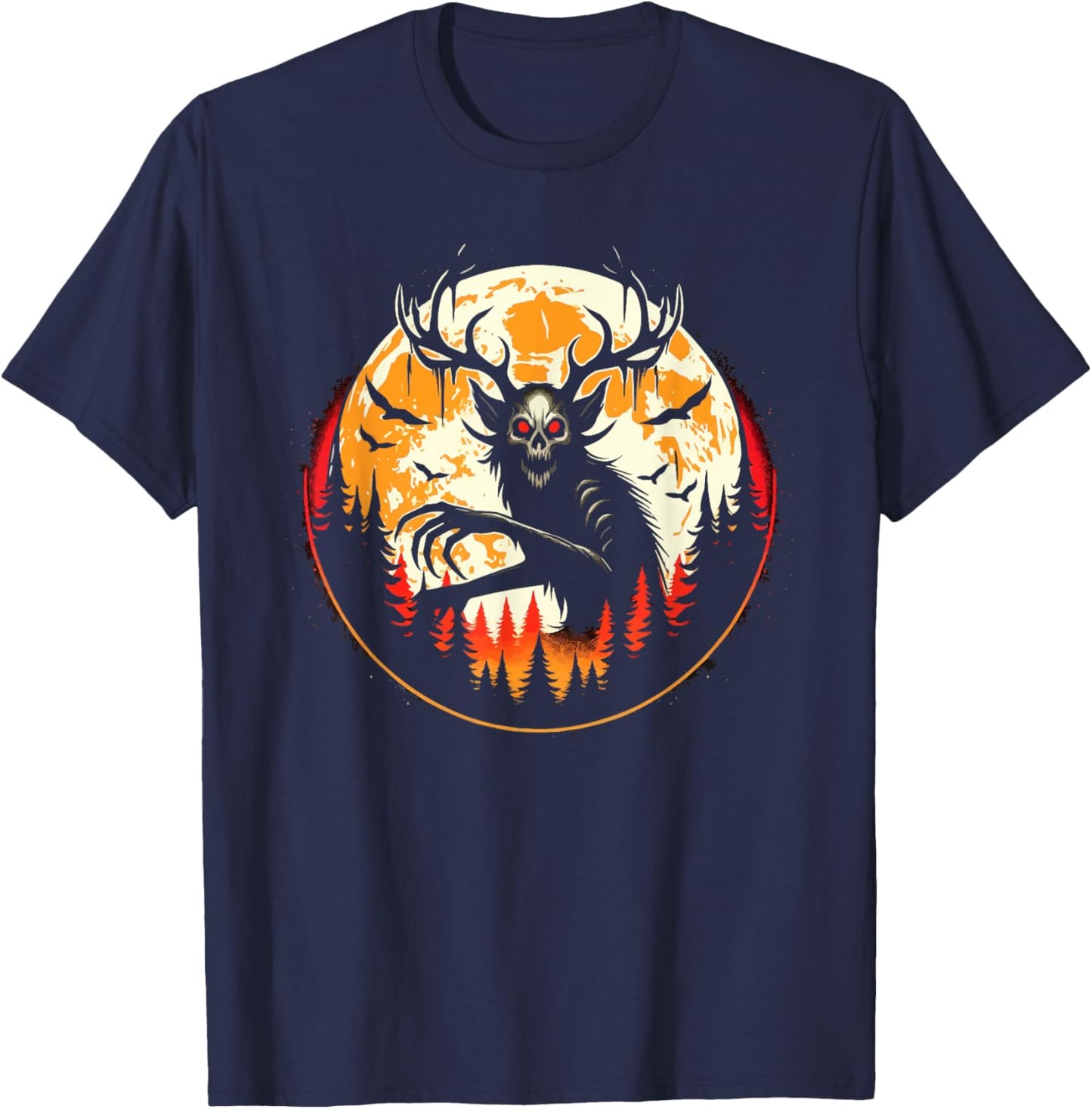 Wendigo Monster Legendary Creature Cryptozoology Cryptid T-Shirt - T-Shirt | Navy