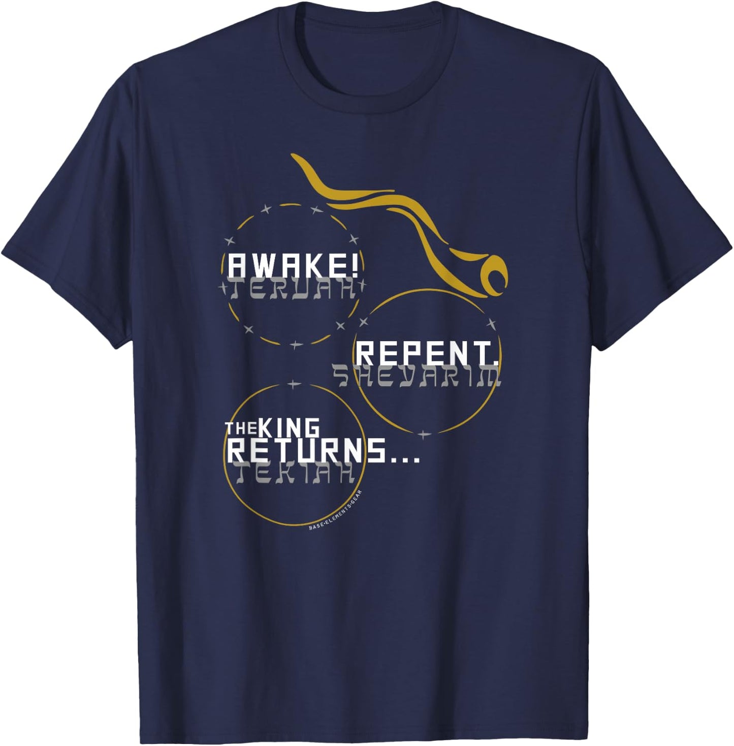 Sound the Shofar Fall Feasts Yom Teruah Day of Trumpets T-Shirt - T-Shirt | Navy