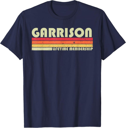 GARRISON Surname Funny Retro Vintage 90s Birthday Reunion T-Shirt - T-Shirt | Navy