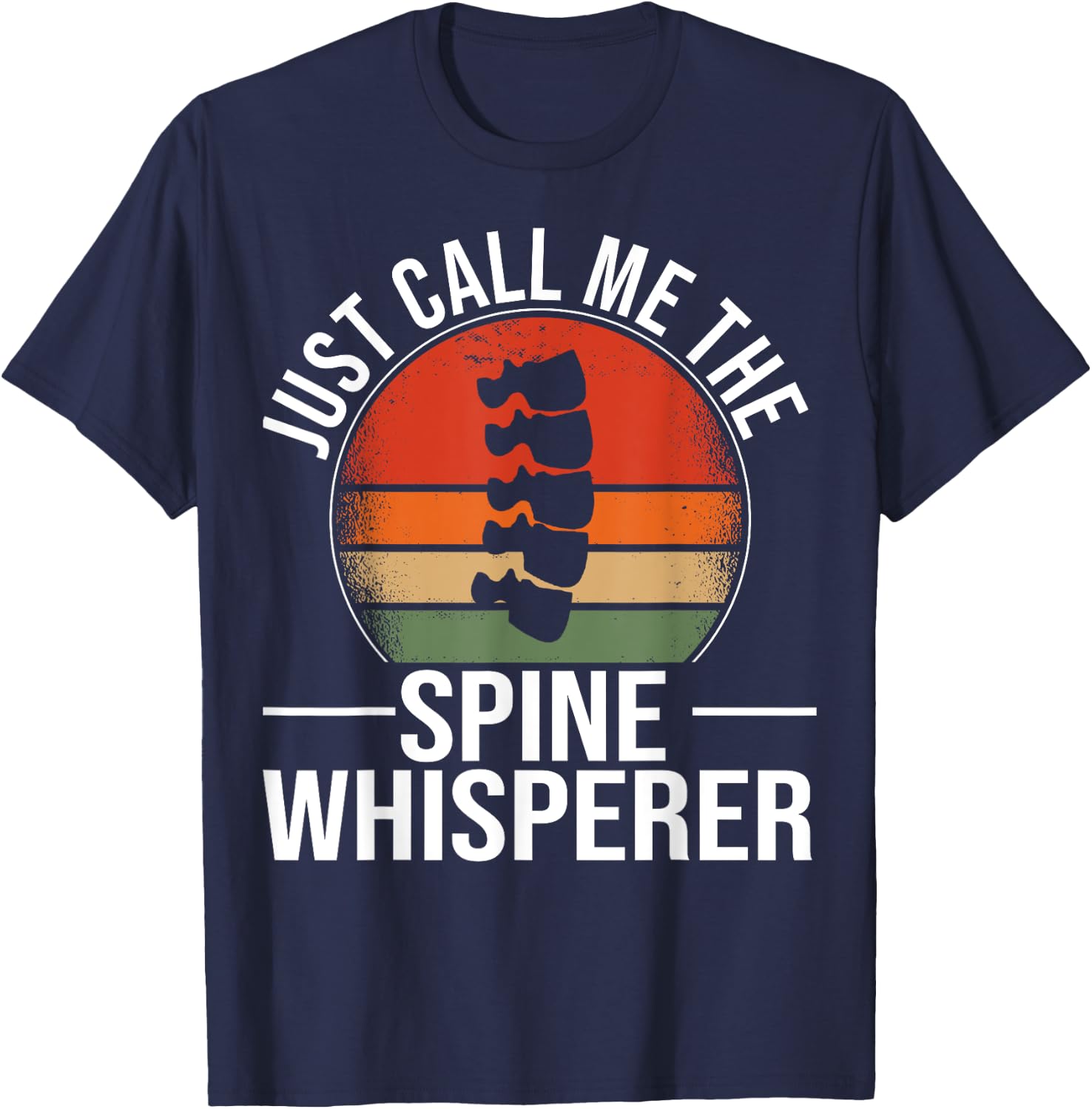 Chiropractor Vintage Muscle Retro Call me Spine Whisperer T-Shirt - T-Shirt | Navy