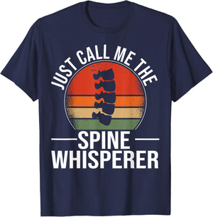 Chiropractor Vintage Muscle Retro Call me Spine Whisperer T-Shirt - T-Shirt | Navy