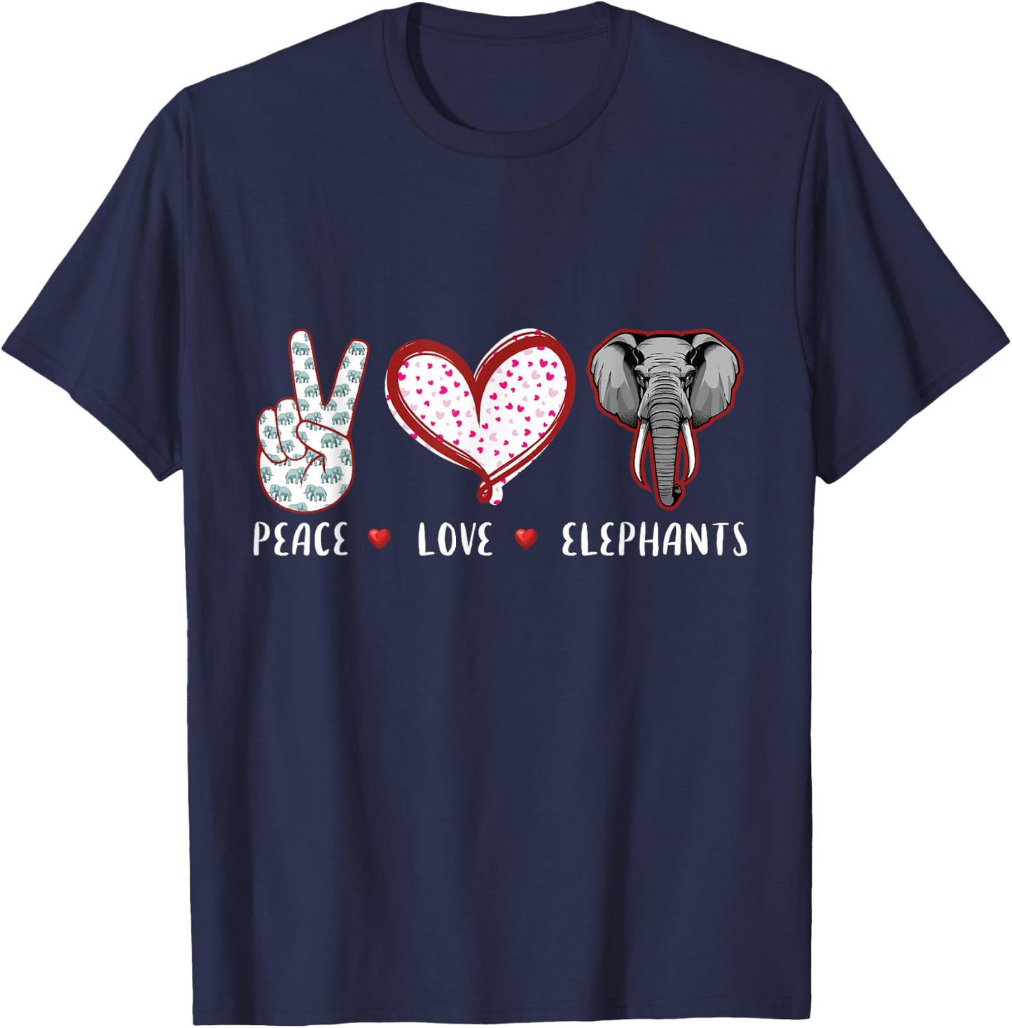Love of Peace Elephant Gifts Women Children T-Shirt - T-Shirt | Navy