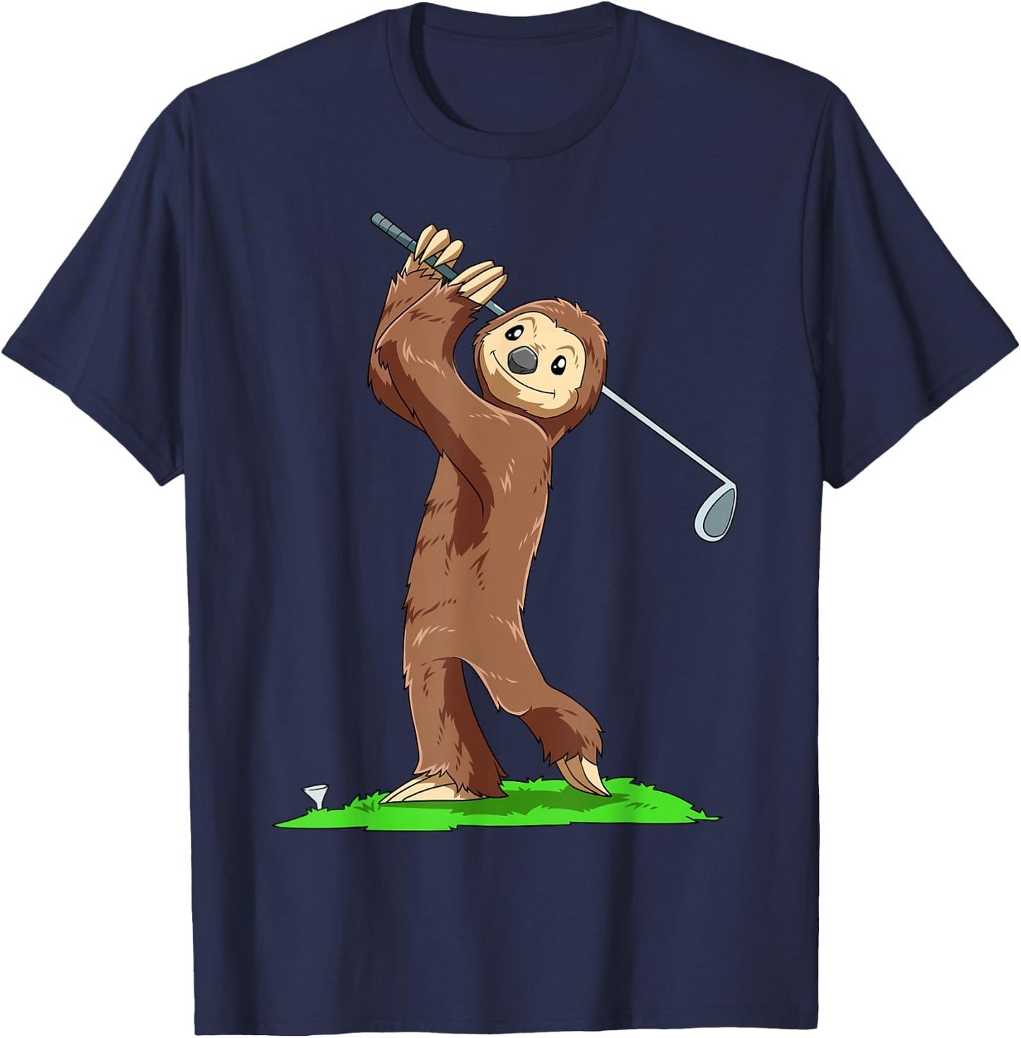 Sloth Golf Sloth Playing Golf Sloth Golfer T-Shirt - T-Shirt | Navy