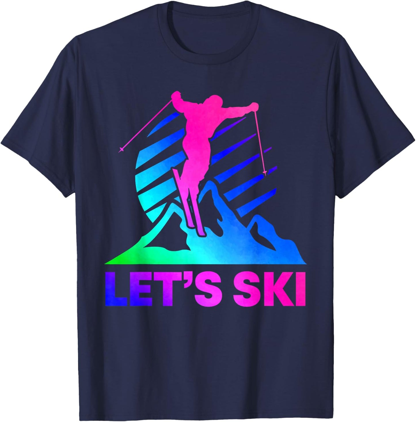 Retro Ski Vintage 80s 90s Skiing Outfit T-Shirt - T-Shirt | Navy