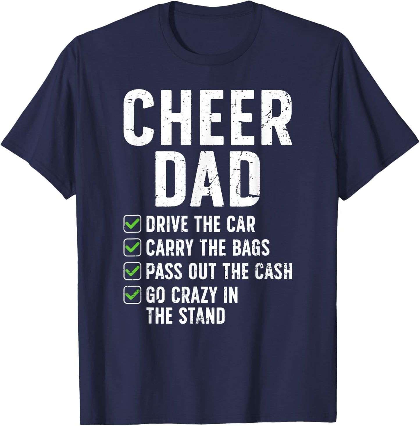 Cheer Dad Funny Cheerleading Dad of A Cheerleader Dad T-Shirt - T-Shirt | Navy