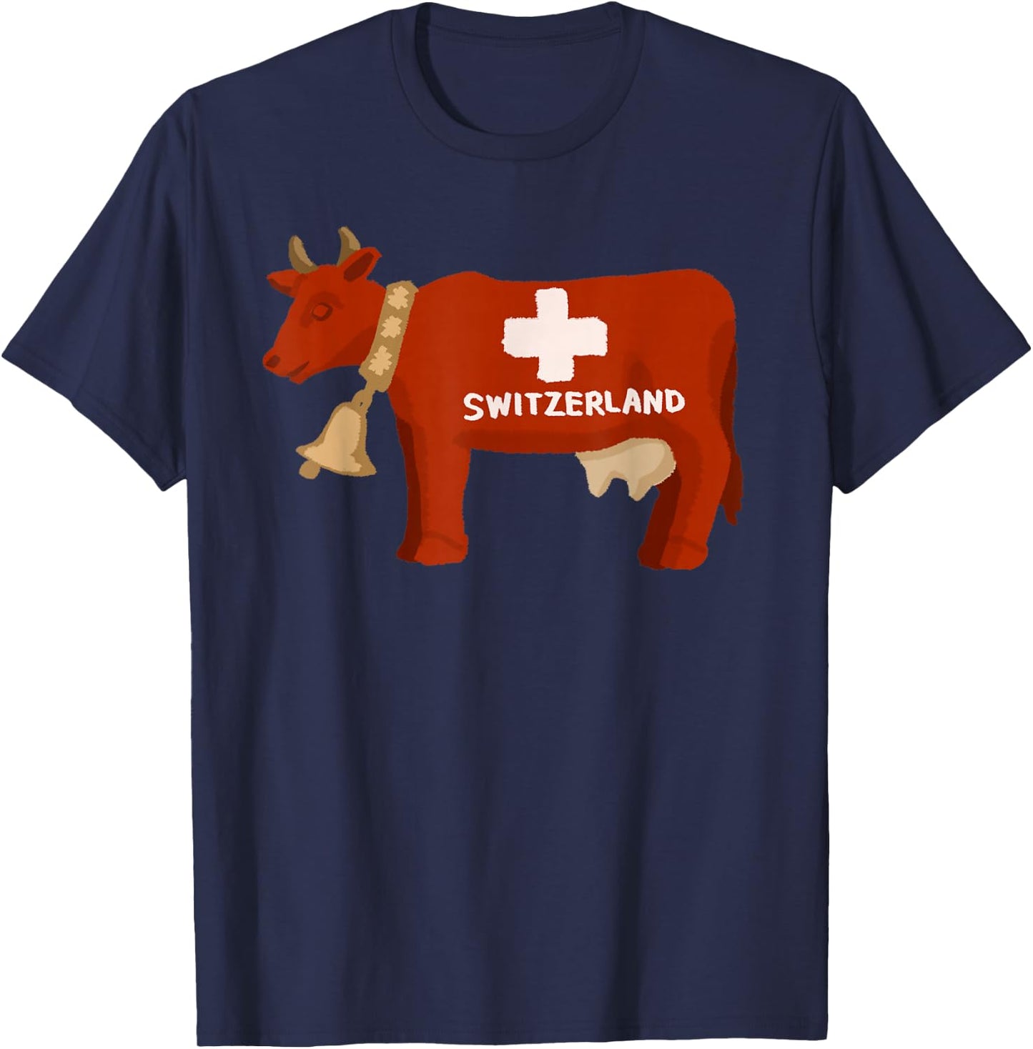 Switzerland Swiss Cow T-Shirt - T-Shirt | Navy