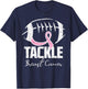 Tackle Breast Cancer Football Pink Ribbon Women Men Kids Boy T-Shirt - T-Shirt | Navy