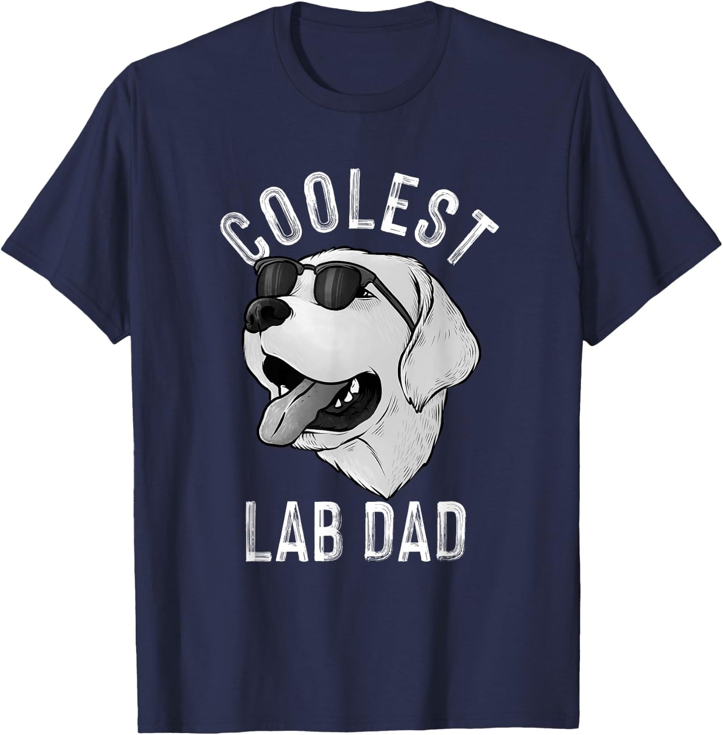 Funny Coolest Lab Dad Gift White Labrador Dog Lover Men T-Shirt - T-Shirt | Navy