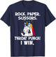 Rock Paper Scissors With The Coolest Unicorn Ever T-Shirt - T-Shirt | Navy