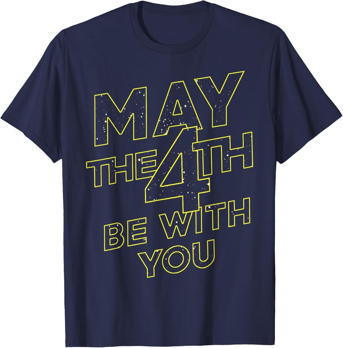 Star Wars May The 4th Be With You Galaxy Fill Text T-Shirt - T-Shirt | Navy