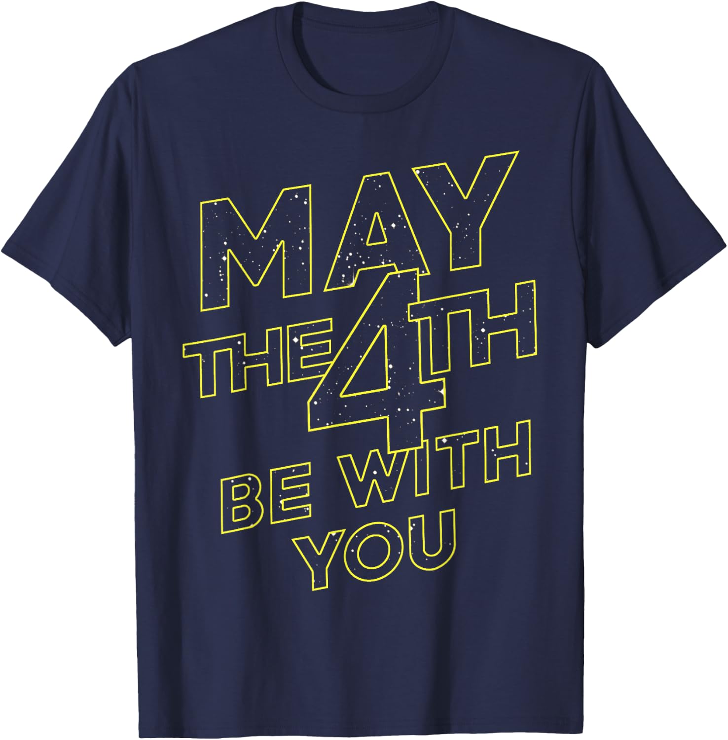 Star Wars May The 4th Be With You Galaxy Fill Text T-Shirt - T-Shirt | Navy