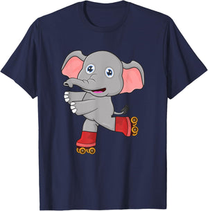 Elephant on roller skates T-Shirt - T-Shirt | Navy