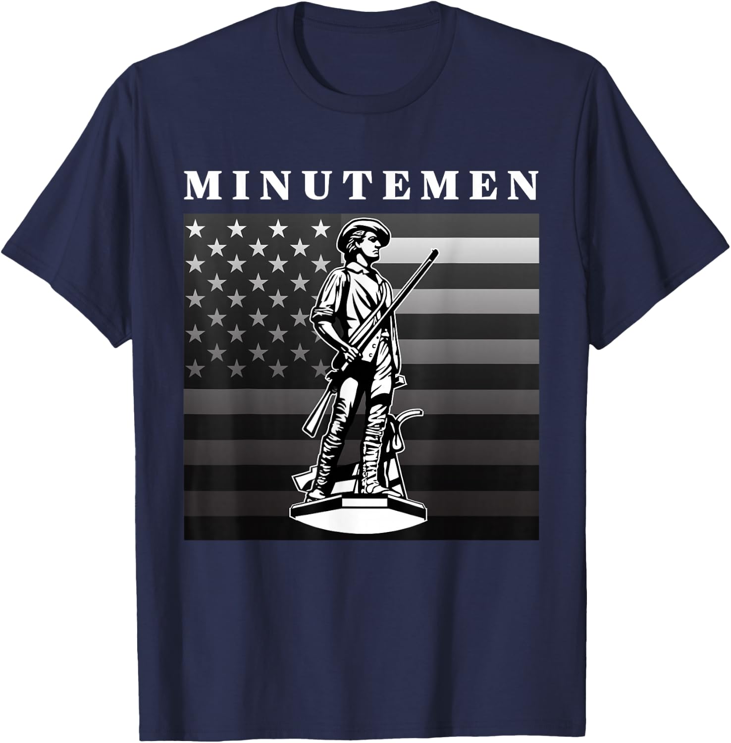 Minutemen USA American Flag 1776 Independence Day T-Shirt - T-Shirt | Navy
