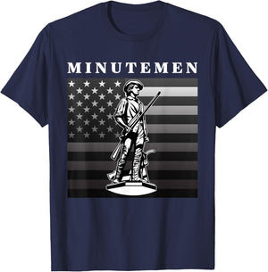 Minutemen USA American Flag 1776 Independence Day T-Shirt - T-Shirt | Navy