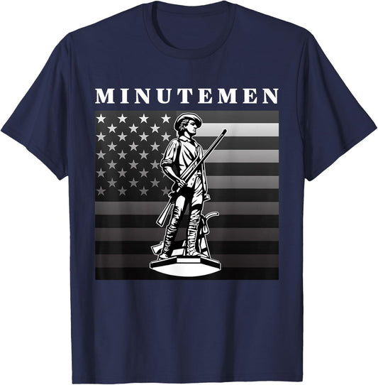 Minutemen USA American Flag 1776 Independence Day T-Shirt - T-Shirt | Navy