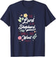 Christian Bible Verse The Lord Is My Sheperd Psalm 23 Flower T-Shirt - T-Shirt | Navy