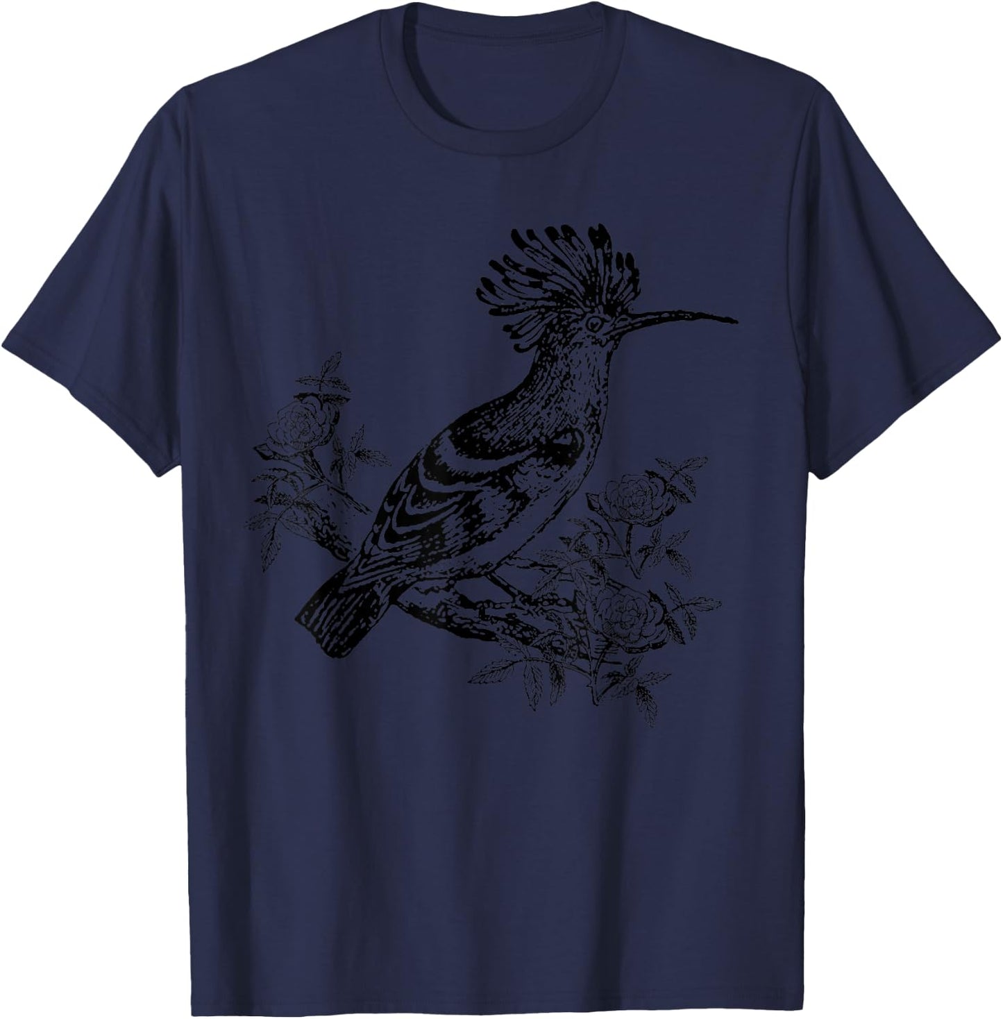 Hoopoe Bird in Tree for Birders T-Shirt - T-Shirt | Navy