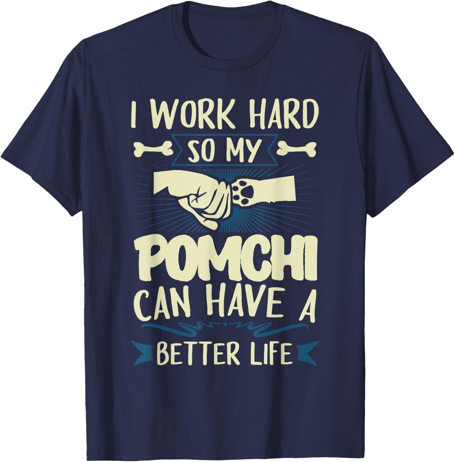 Pomchi Shirt Men Women Dog Mom Dog Lover T-Shirt - T-Shirt | Navy