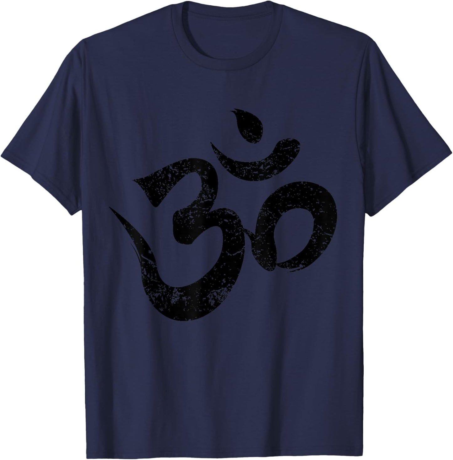 Vintage Retro Om Meditation Spiritual Indian Yoga Symbol Om T-Shirt - T-Shirt | Navy