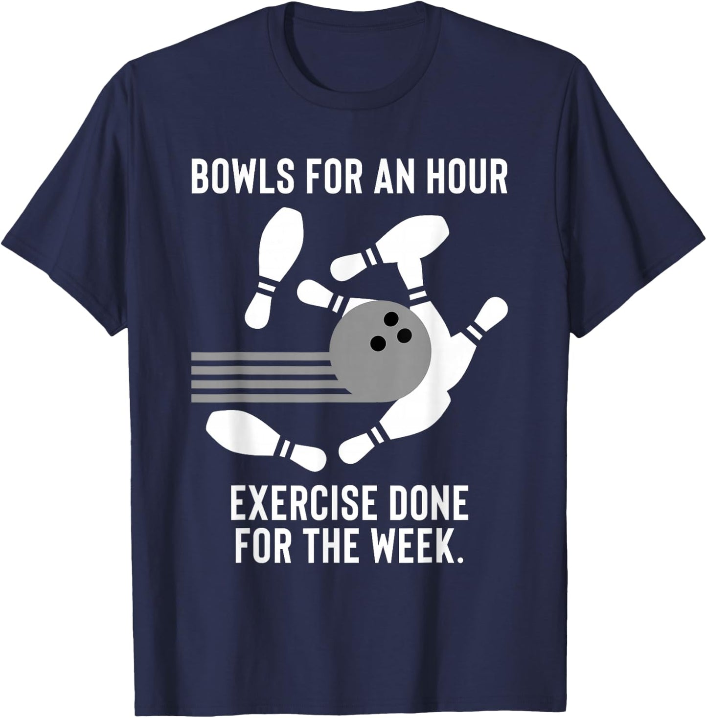 Funny Bowling Gift Lazy Bowlers T-Shirt - T-Shirt | Navy